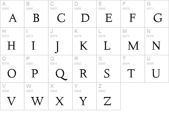 D690-Roman-Smc-Regular uppercase A-Z preview