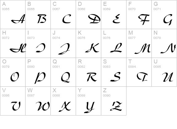 D730-Script-Regular uppercase A-Z preview