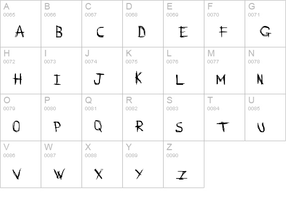 D_rough Normal uppercase A-Z preview