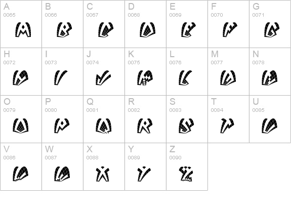 DackShattered uppercase A-Z preview