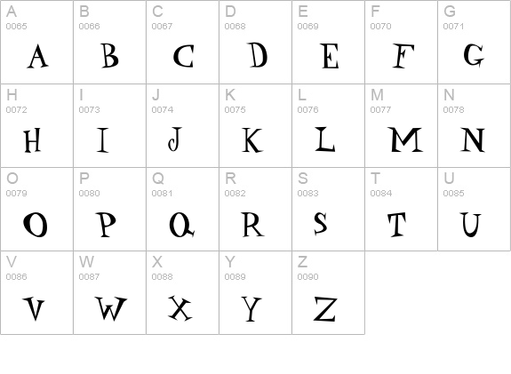 DaddyO Hip uppercase A-Z preview