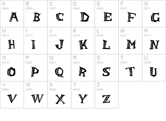 DaddyO Junkie uppercase A-Z preview