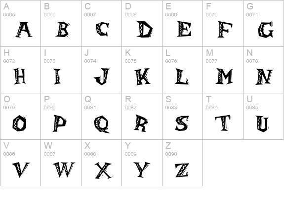 DaddyOJunkie uppercase A-Z preview