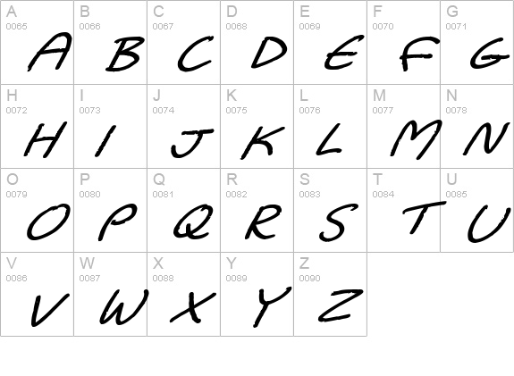 Dadiomouse
 uppercase A-Z preview