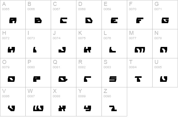 Daedalus Condensed uppercase A-Z preview