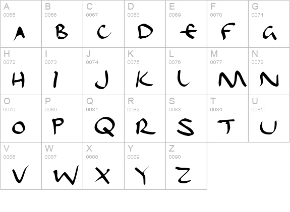 Dael Calligraphy uppercase A-Z preview