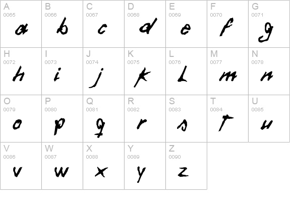 Daft Font uppercase A-Z preview