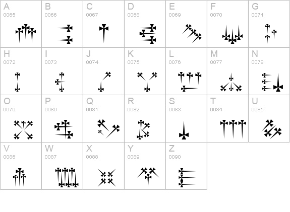 Daggers Regular uppercase A-Z preview