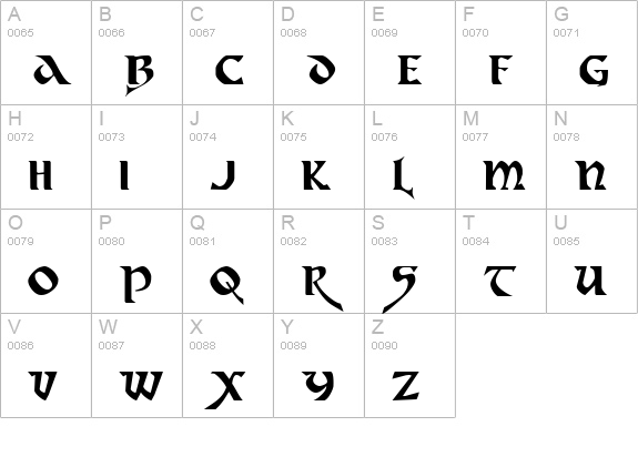 Dahaut uppercase A-Z preview