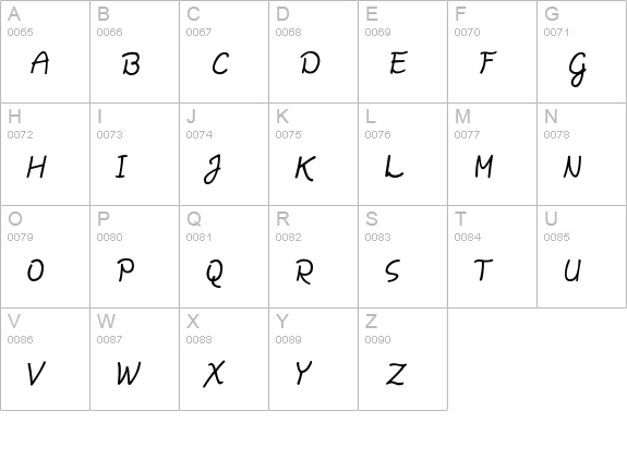 Daisy Script uppercase A-Z preview