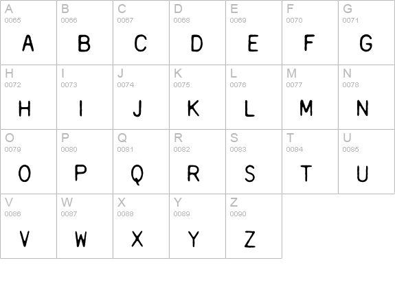 DaisyWheel uppercase A-Z preview
