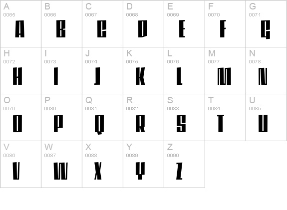 DaleysGothic-Bold uppercase A-Z preview