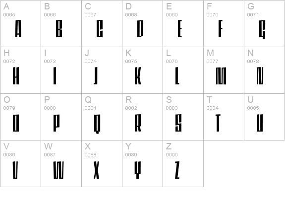 DaleysGothic-Regular uppercase A-Z preview