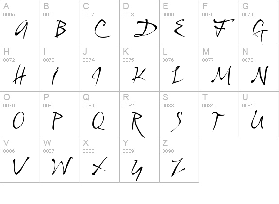Dali uppercase A-Z preview