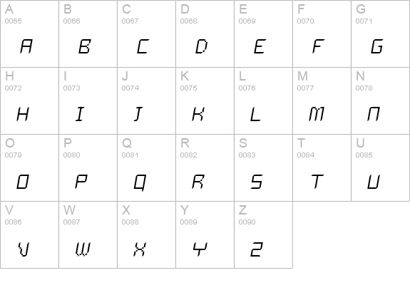 Dalila Light Oblique uppercase A-Z preview