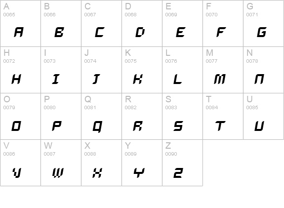 Dalila Oblique uppercase A-Z preview