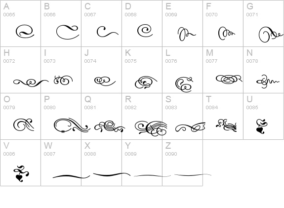 DallianceFlourishes uppercase A-Z preview