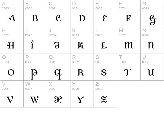 DallianceRoman uppercase A-Z preview