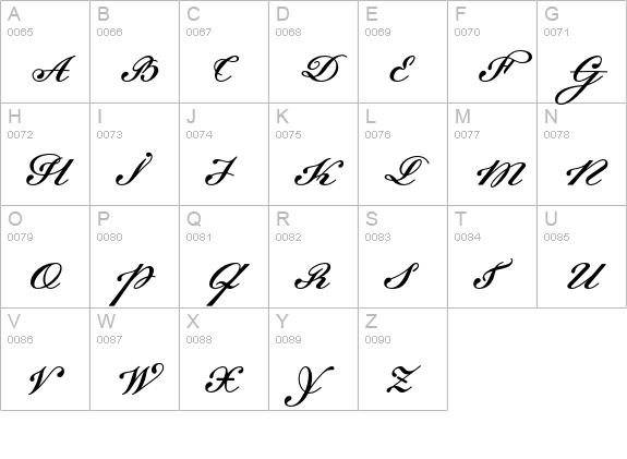 DallianceScriptDisplay uppercase A-Z preview