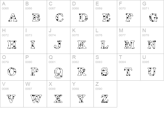 Dalmatian uppercase A-Z preview