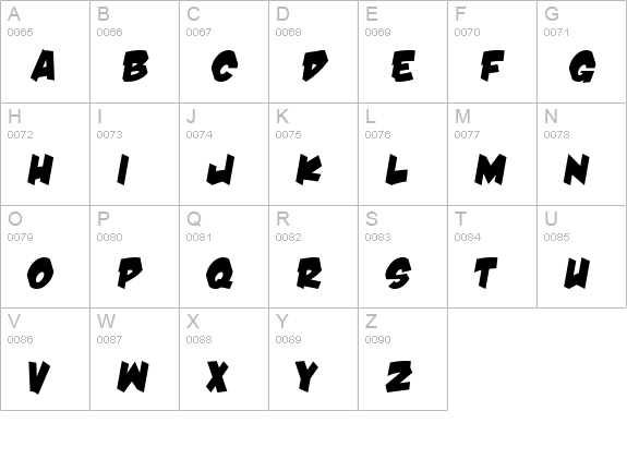 Damn Noisy Kids uppercase A-Z preview