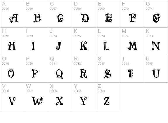 Damosel uppercase A-Z preview