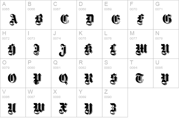 Dampfplatz Shadow Black uppercase A-Z preview