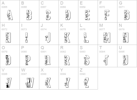 dampwalze regular uppercase A-Z preview