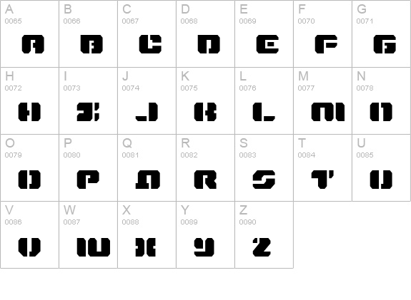 Dan Stargate uppercase A-Z preview