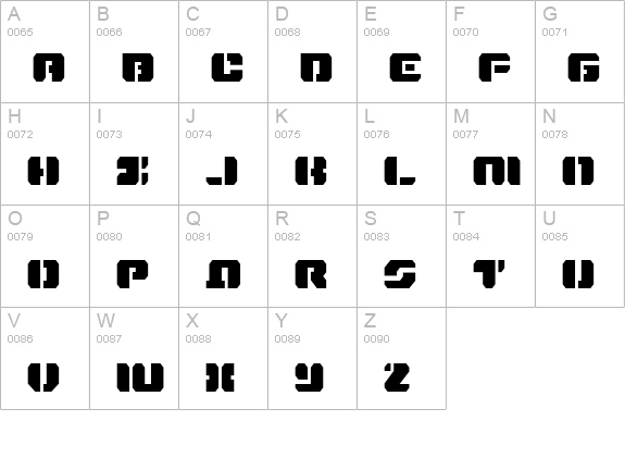 Dan Stargate Condensed uppercase A-Z preview