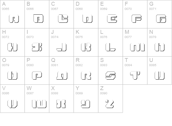 Dan Stargate Outline uppercase A-Z preview