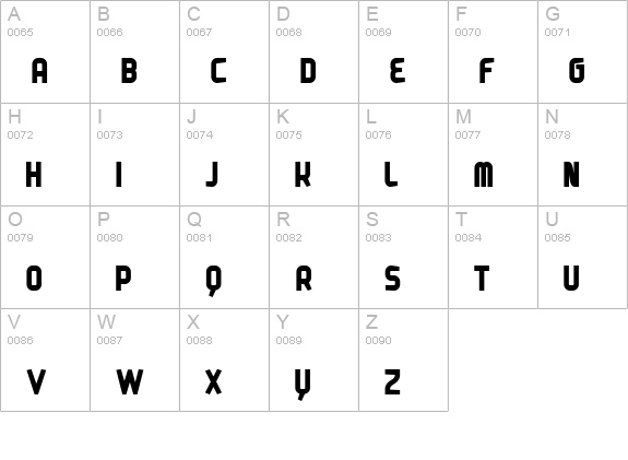 Danbold uppercase A-Z preview