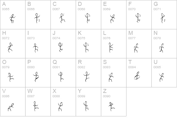 DanceMan uppercase A-Z preview