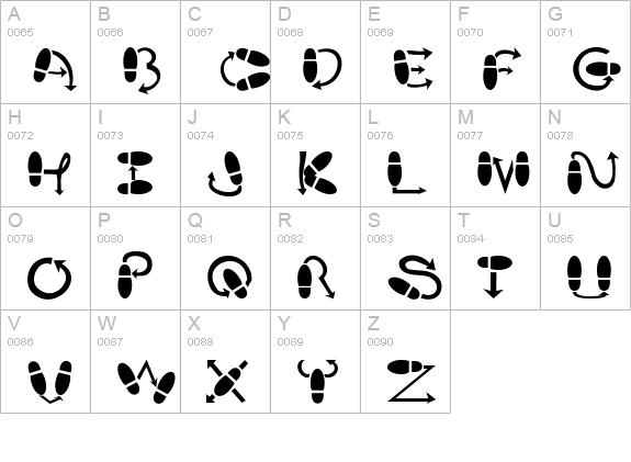 DanceStep uppercase A-Z preview