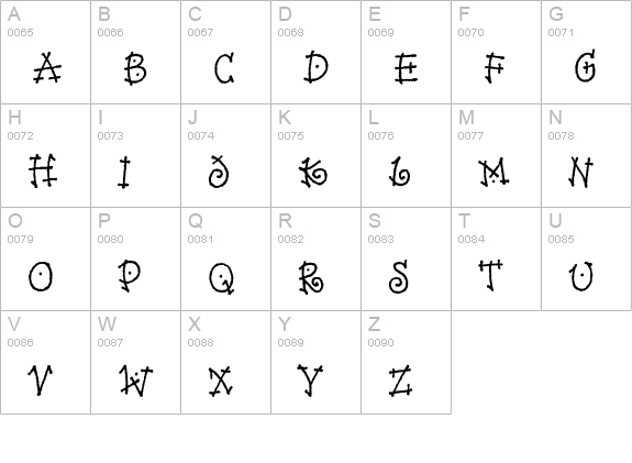 Dancin Std uppercase A-Z preview