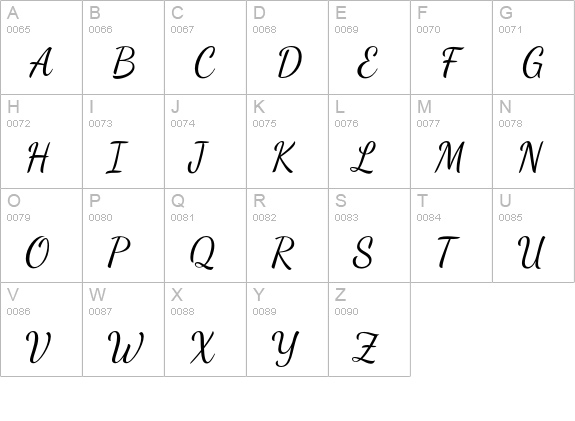 Dancing Script OT uppercase A-Z preview