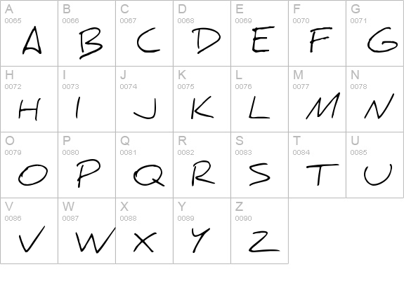 Daniel uppercase A-Z preview