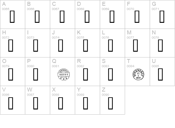 Danish Postal Markings uppercase A-Z preview