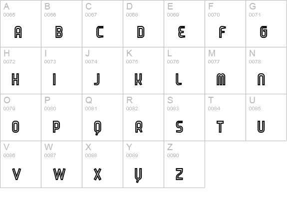 Danoutline uppercase A-Z preview