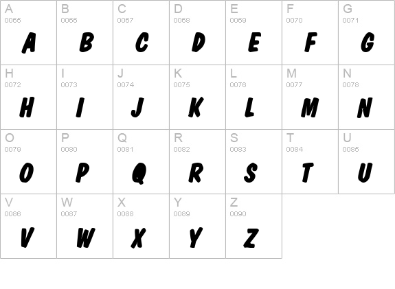 Danto BoldItalic uppercase A-Z preview