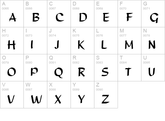 Danton uppercase A-Z preview