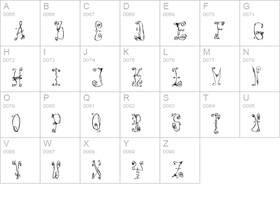 Danzin Regular uppercase A-Z preview