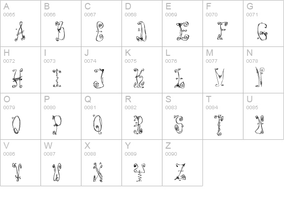 DanzinLikeCracy uppercase A-Z preview