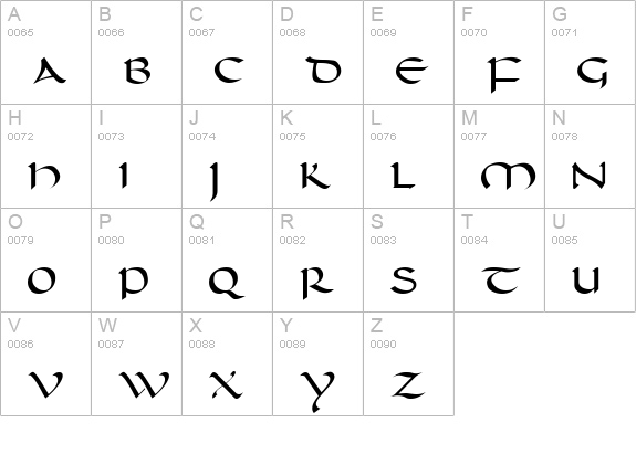 Daphne uppercase A-Z preview