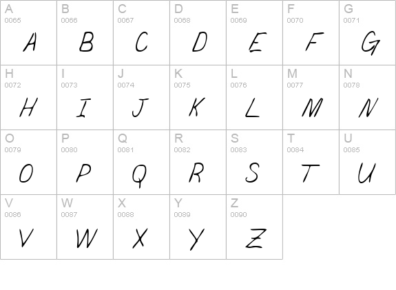 DarbysHand Regular uppercase A-Z preview