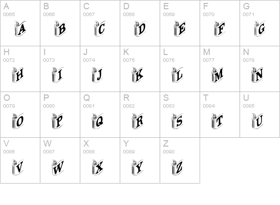 DaRib Plain uppercase A-Z preview