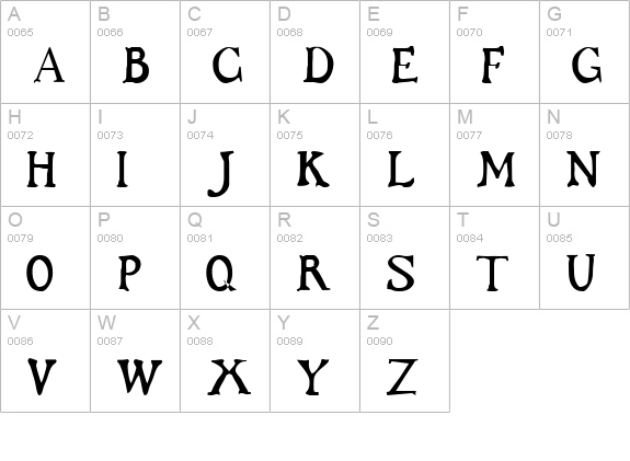 Dark Ages Regular uppercase A-Z preview
