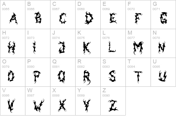 Dark Garden (�Michal Kosmulski) uppercase A-Z preview