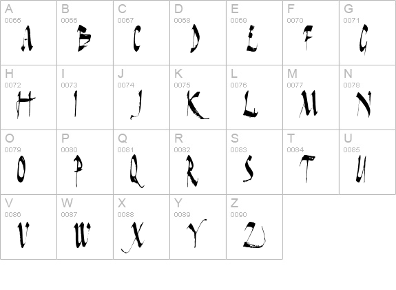 Dark Horse Condensed uppercase A-Z preview