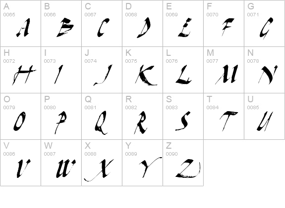 Dark Horse Italic uppercase A-Z preview